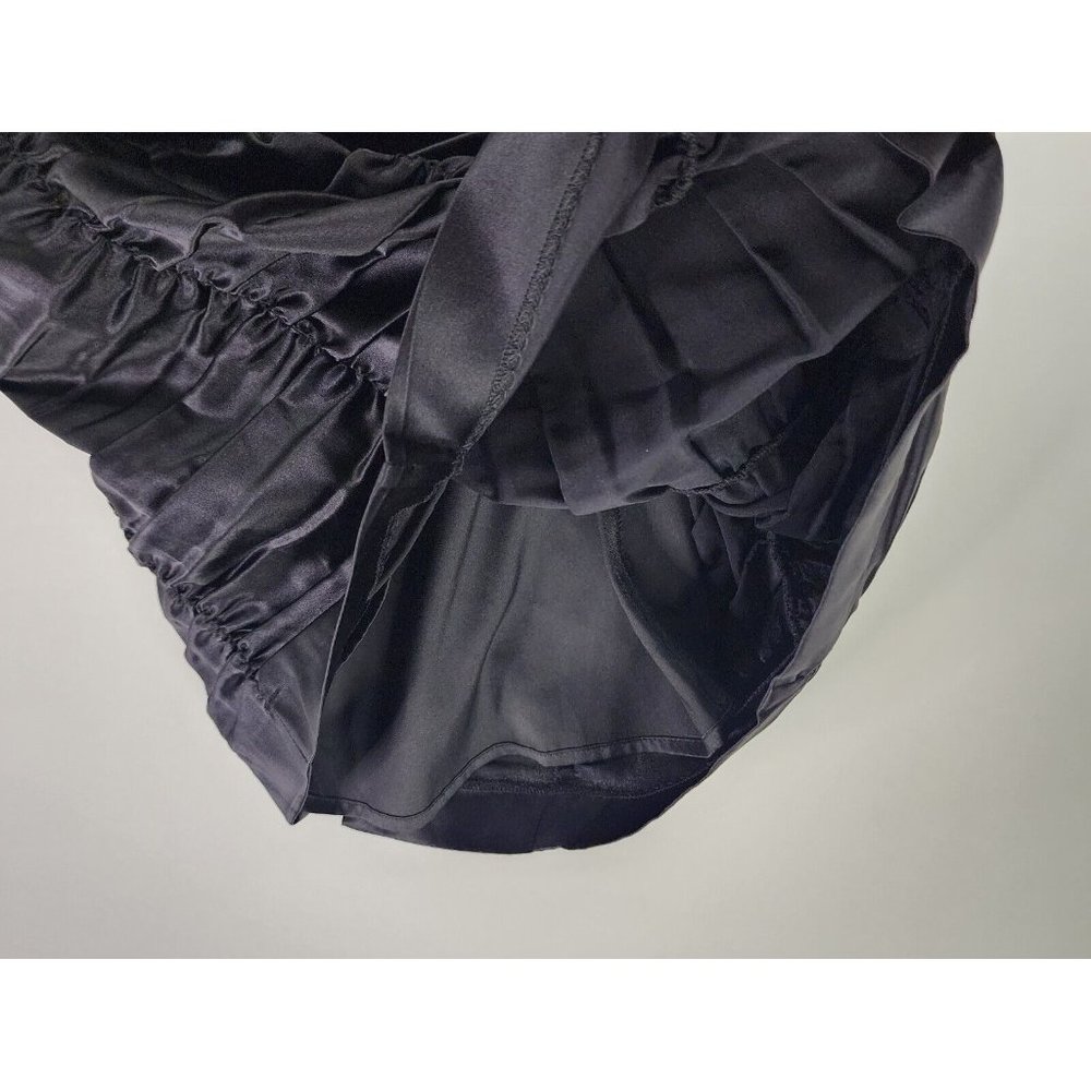 Express Dress Womens 4 Black Draped Strapless Silk Mini Dress - Picture 9 of 15